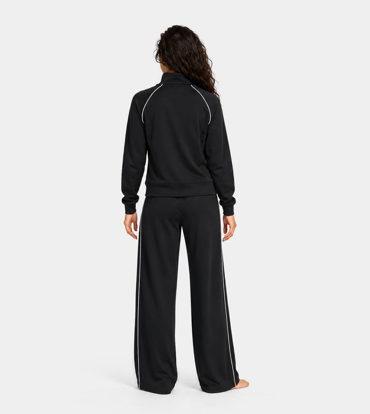 Women’s Black Sporty Zip-Up Tracksuit | Fall Collection | Red Cotton - Red Cotton
