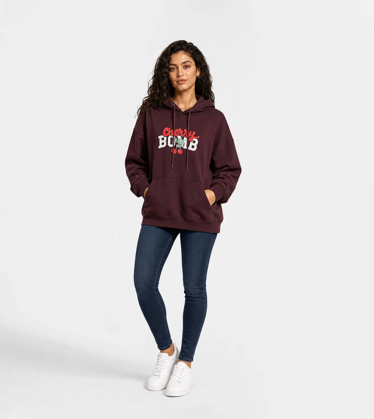 Women's Burgundy Million Hoodie – Red Cotton - Red Cotton
