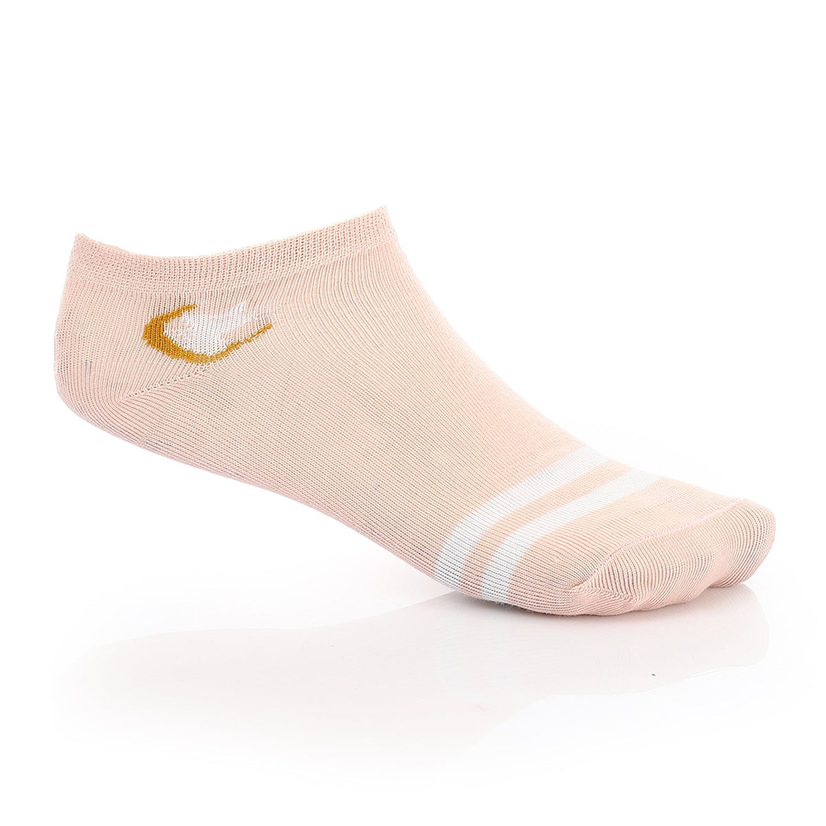 Women's No Show Socks With Drawings - Simon - Red Cotton