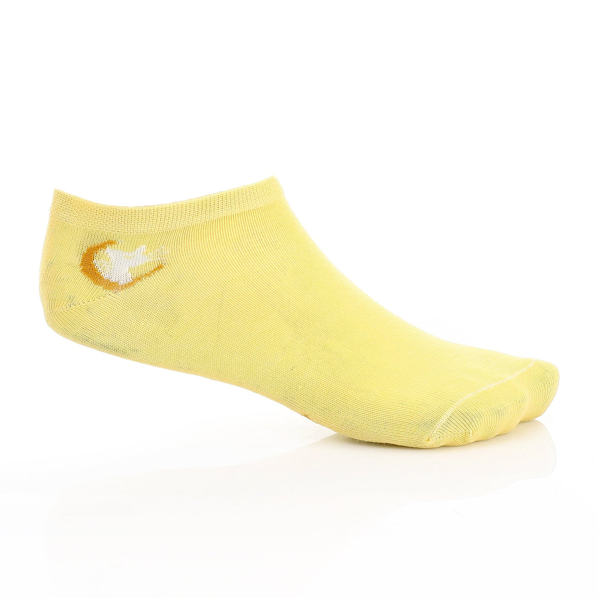 Women's No Show Socks -Yellow - Red Cotton