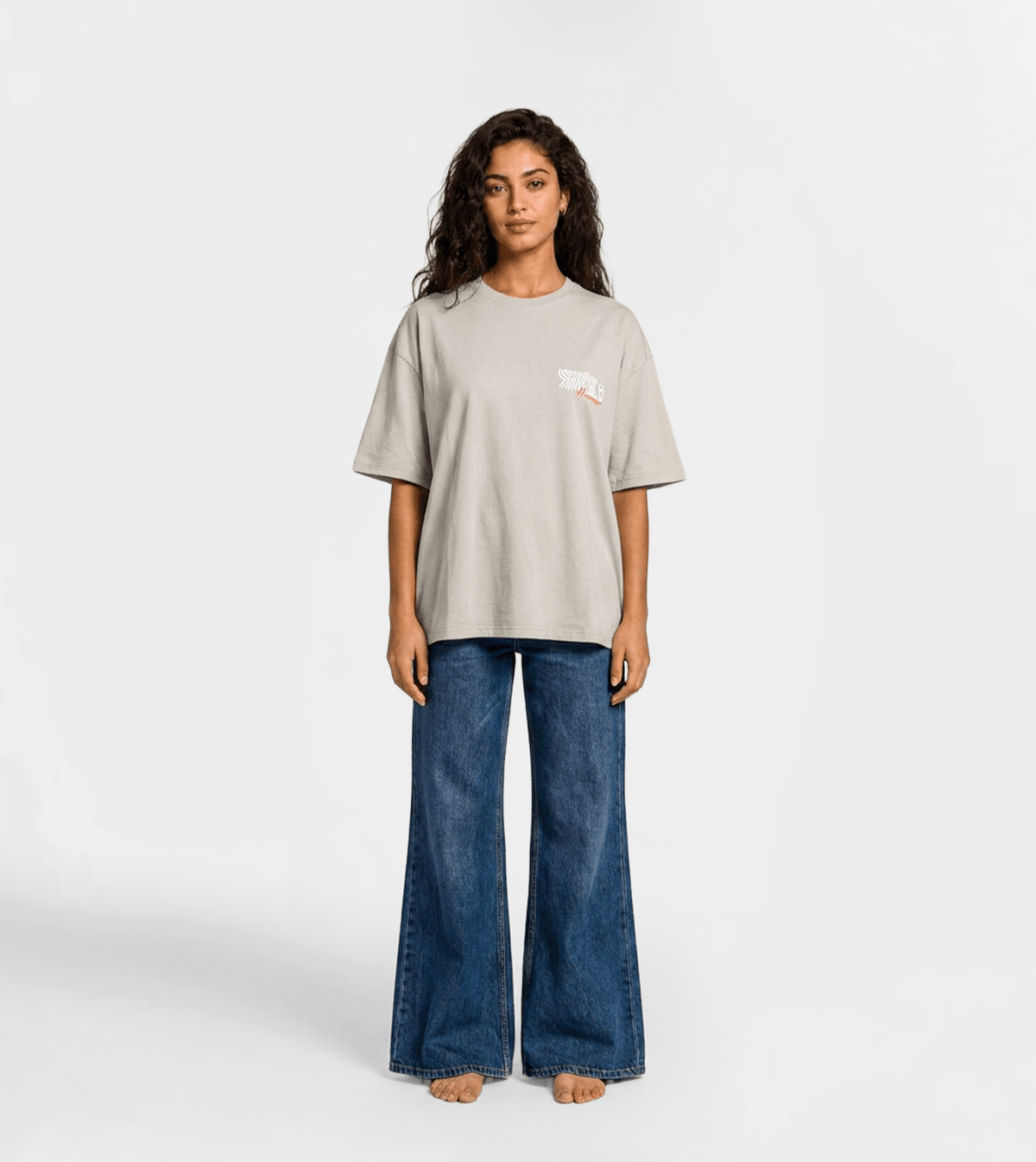 Women’s Oversized Silver Short Sleeve T-Shirt - Red Cotton