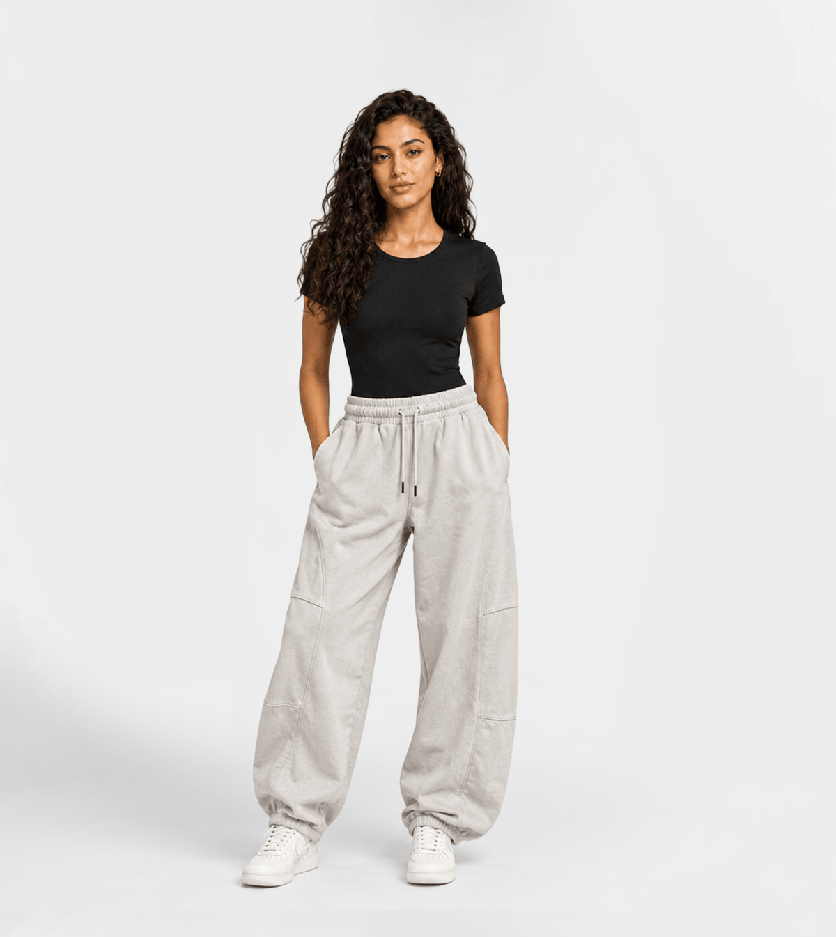 Women’s Oversized Winter Milton Sweatpants - Red Cotton