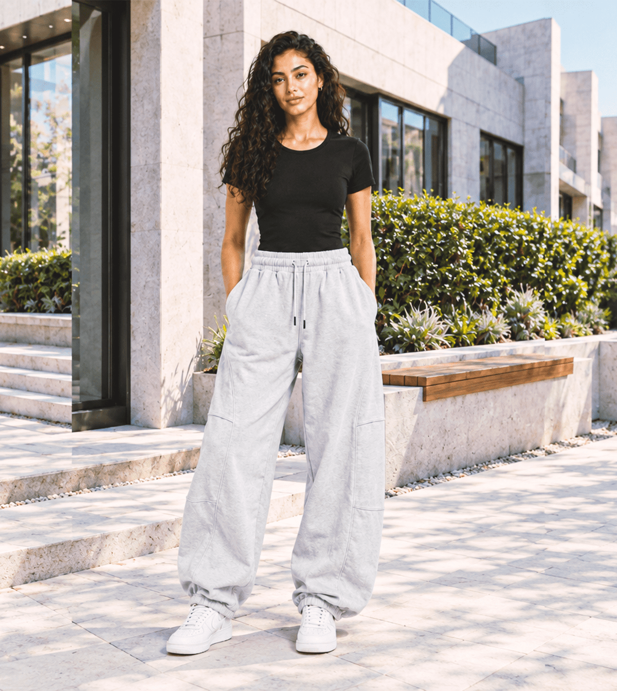Women’s Oversized Winter Milton Sweatpants - Red Cotton