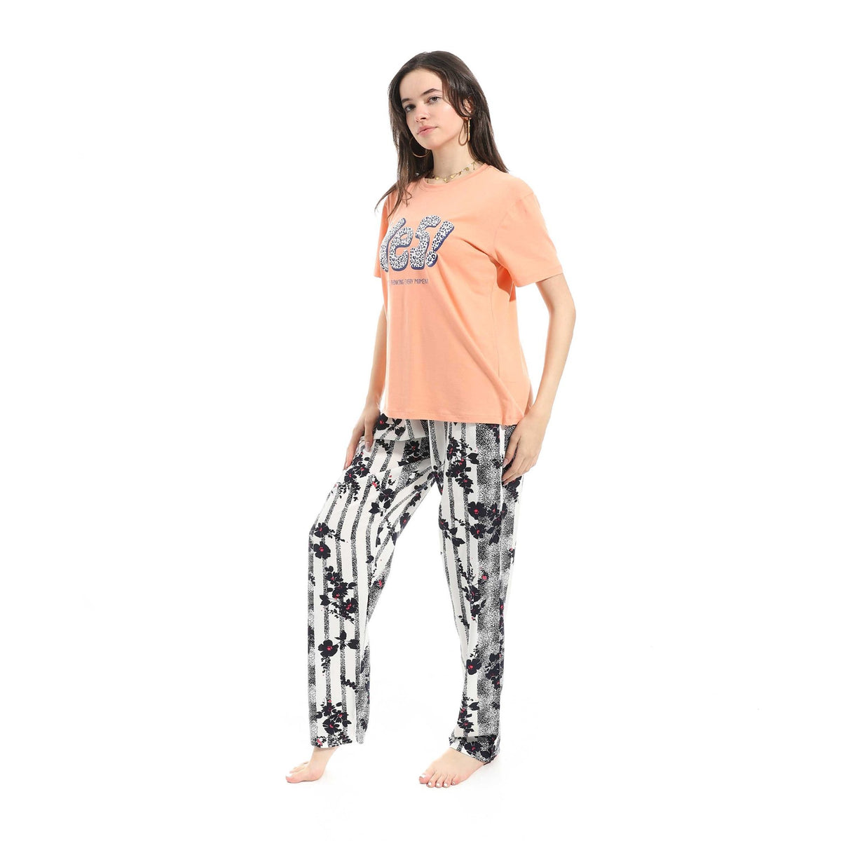 Women's Summer Pajama - Pants - Simon - Red Cotton
