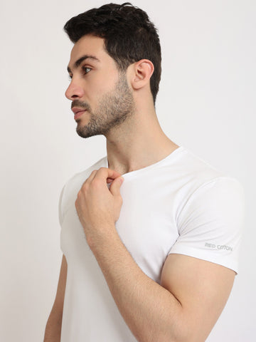 Undershirt for men, short sleeves, Requral fit from Red Cotton
