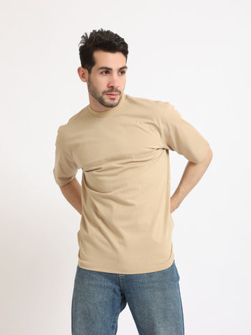 Red Cotton  Oversize T-shirt for Men-Cafe