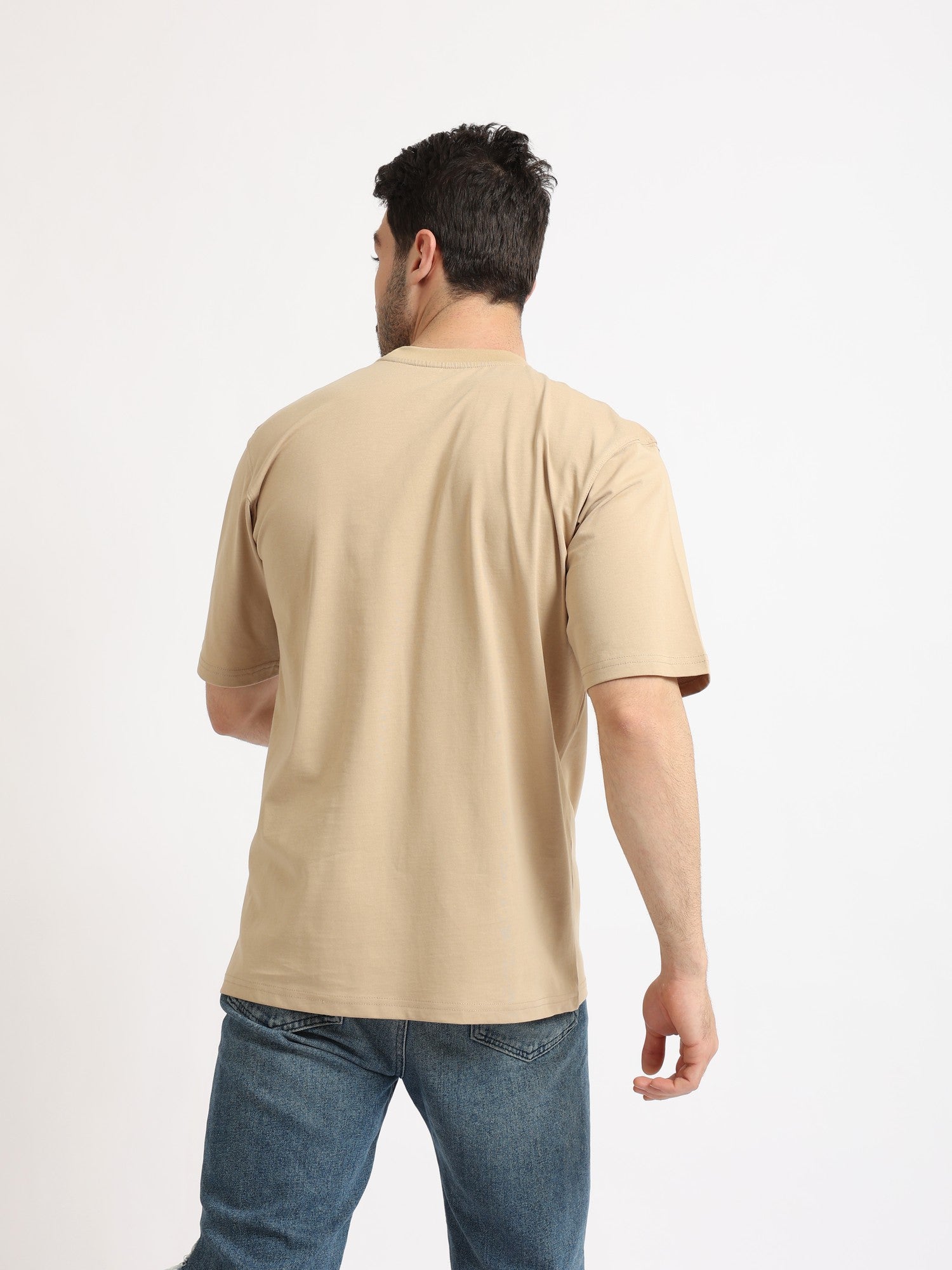 Oversize T-Shirt For Men - Cafe