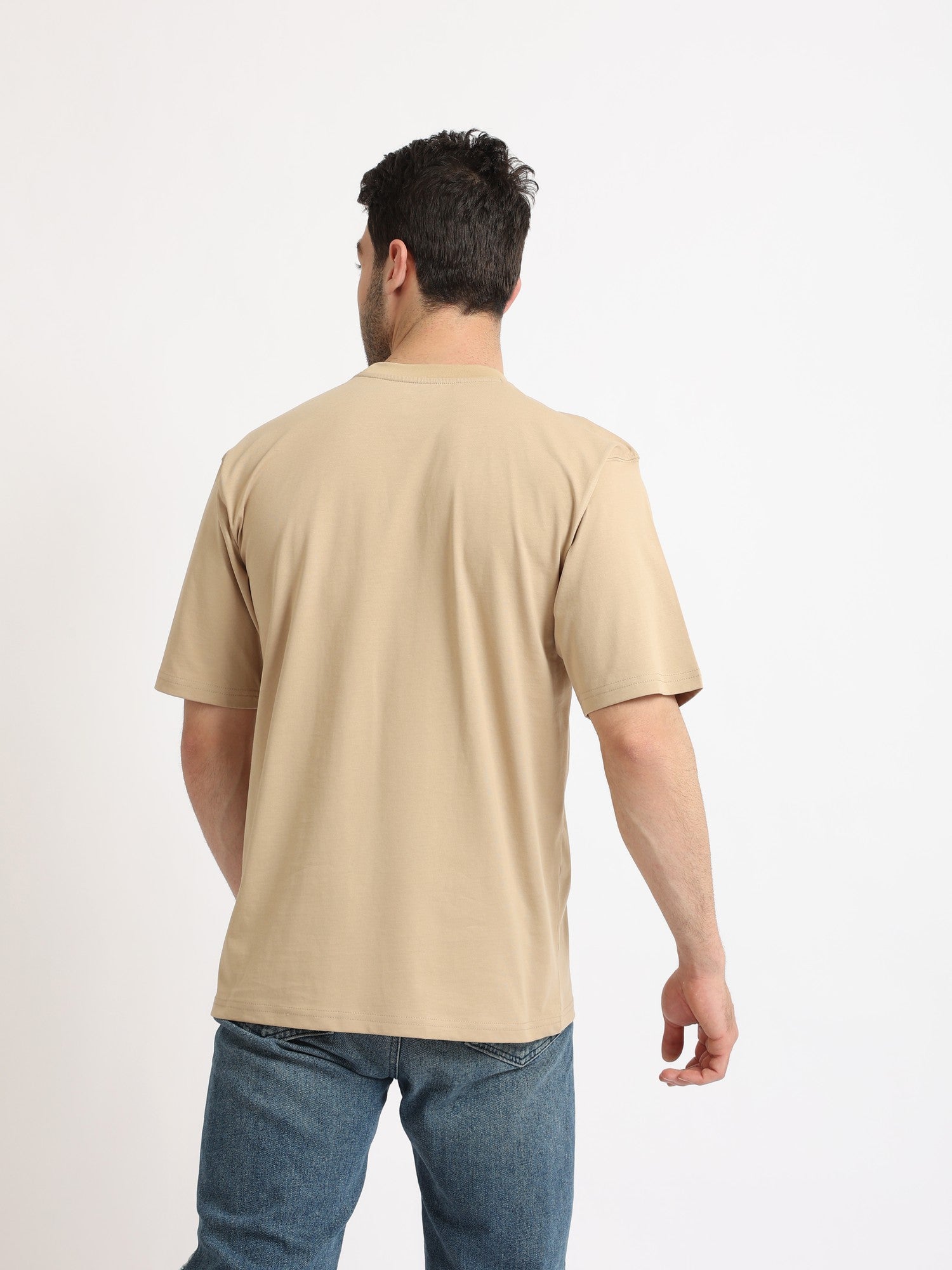 Oversize T-Shirt For Men - Cafe