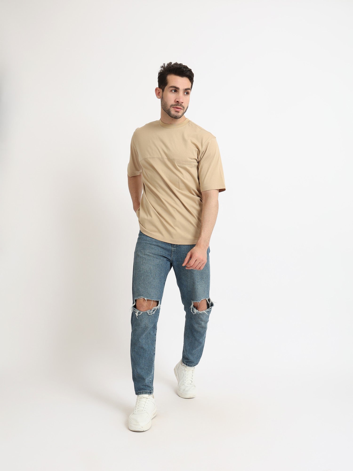 Oversize T-Shirt For Men - Cafe